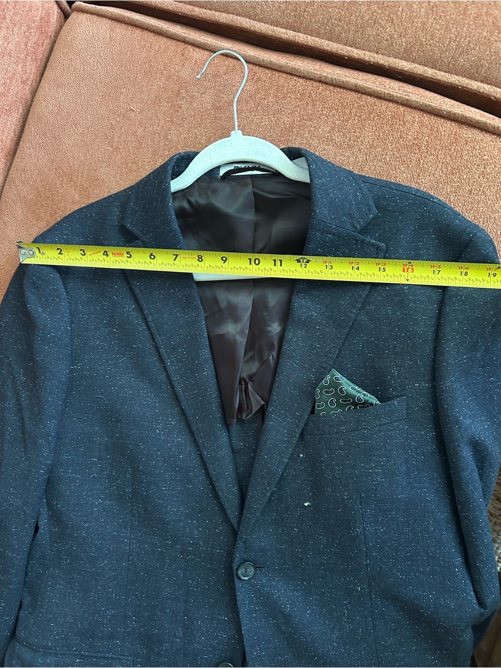 DKNY Men’s 2-Piece Suit - Navy Blue Speckled - Picture 3 of 10